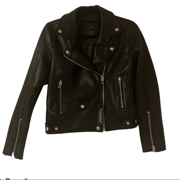 Blank NYC "The One" Faux Leather Jacket Moto Black Small blanknyc NWT NEW Biker - Picture 3 of 11